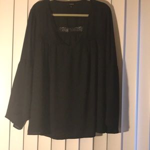 Black long sleeved blouse.